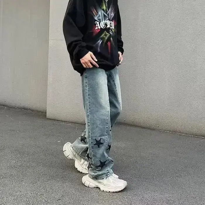 Japanese Brand × Jean Star Baggy Denim Jeans, Graphic Jeans Size US 32 / EU 48 - 3 Thumbnail