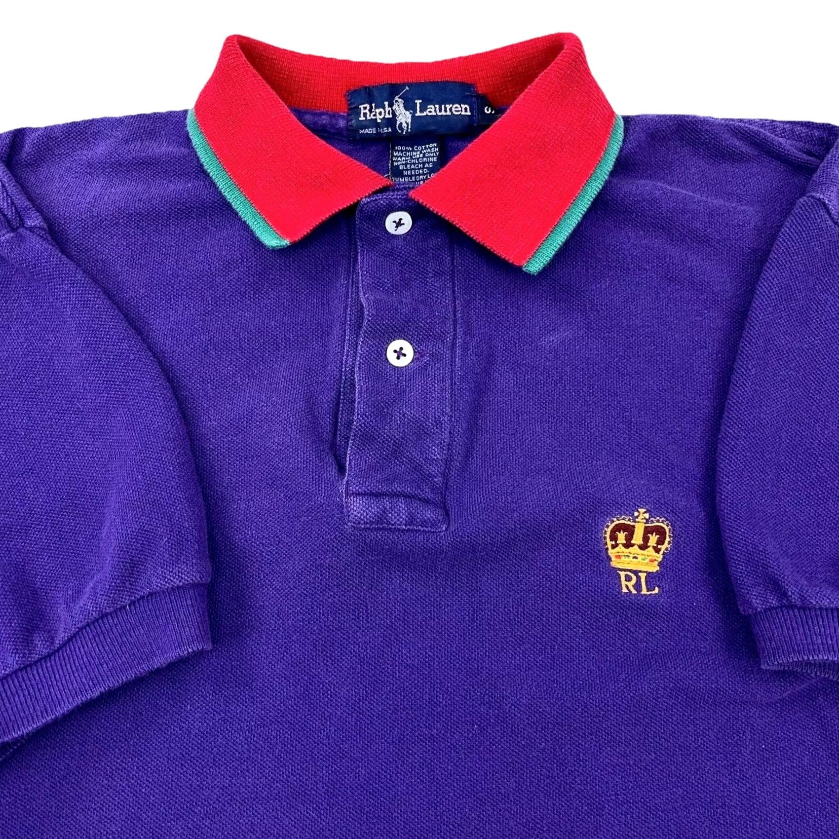 Polo Ralph Lauren VINTAGE Polo by Ralph Lauren Shirt Men S Purple RL Crown Logo 90s USA Rugby Size US S / EU 44-46 / 1 - 2 Thumbnail