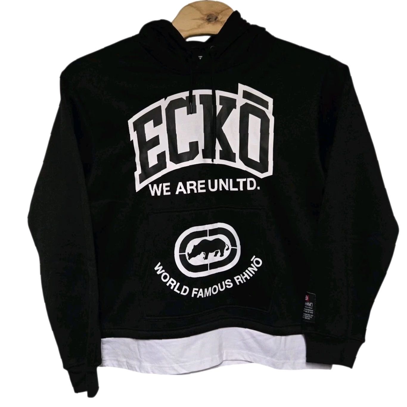 Ecko Unltd. VINTAGE Ecko Unltd Rhino Hoodie Mens M Black Graphic Print Hooded Zip Pullover Pockets Embroidered Size US M / EU 48-50 / 2 - 2 Thumbnail