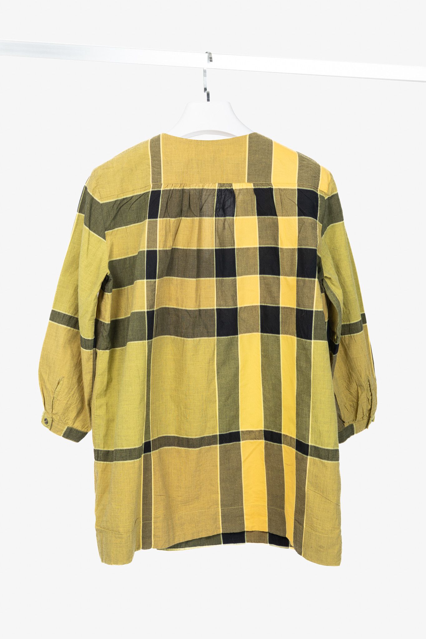 Burberry Burberry Brit Yellow Check Cotton Zip Blouse Size S / US 4 / IT 40 - 2 Thumbnail