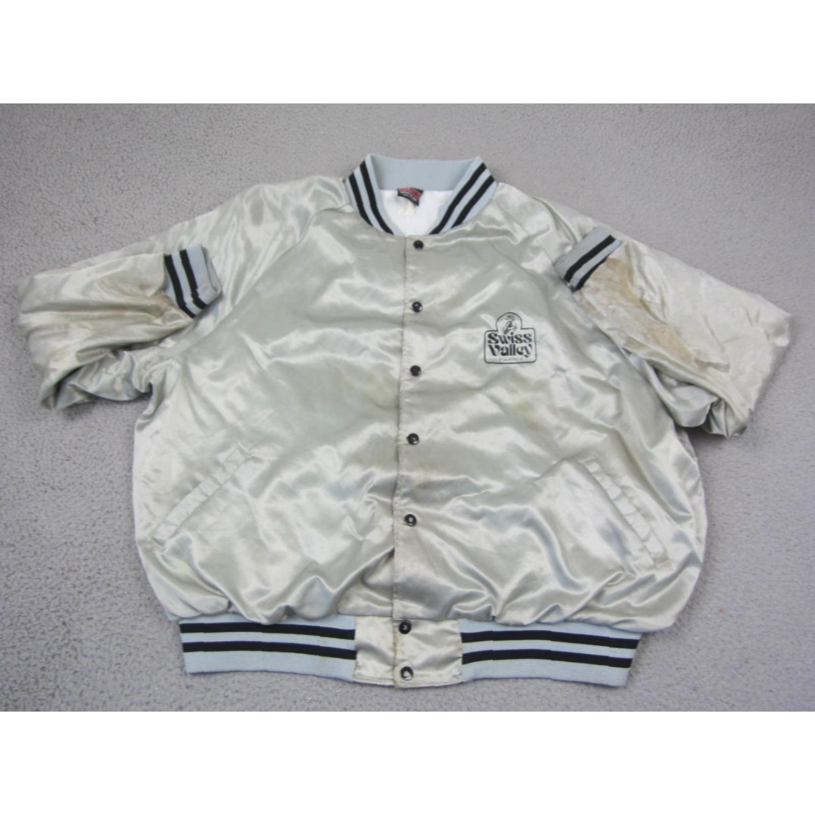 Vintage VINTAGE Hilton Varsity Jacket Mens 4XL White Satin Bomber 80s USA Size US XXL / EU 58 / 5 - 2 Thumbnail