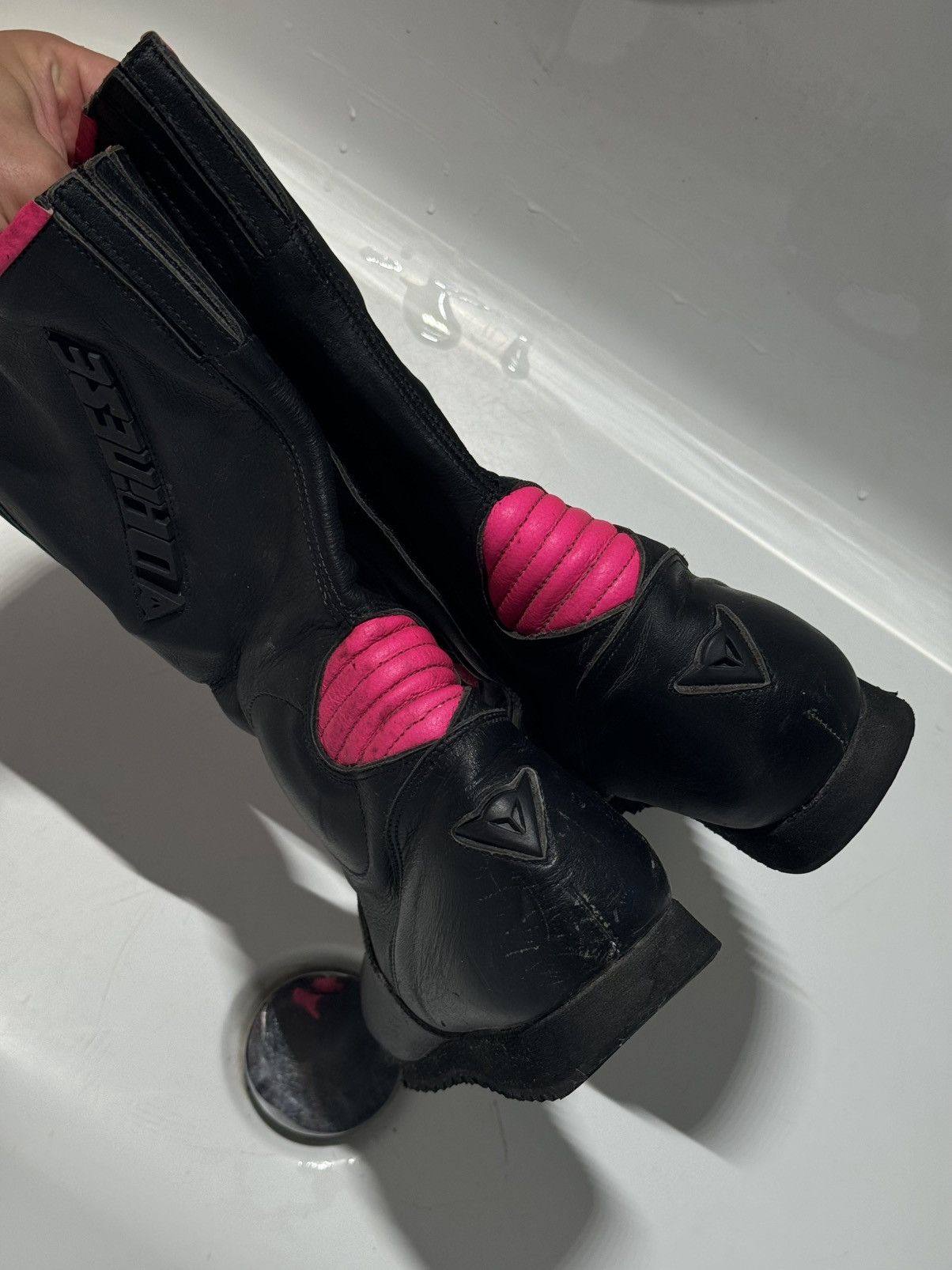 Dainese 90’s Dainese Vintage Black / Pink Motorcycle Boots leather Size US 10.5 / EU 43-44 - 13 Thumbnail