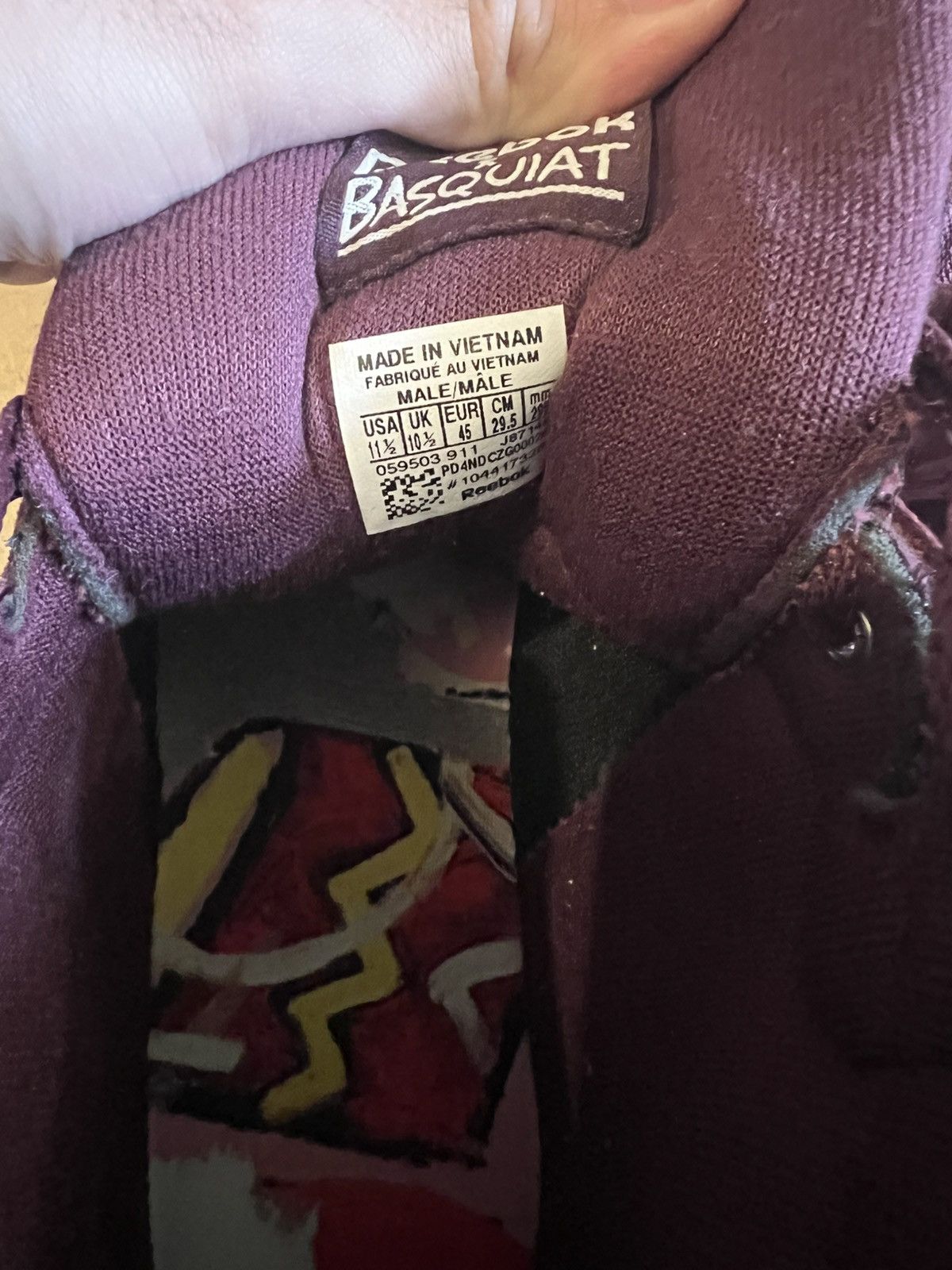 Reebok Reebok Basquiat maroon sneaker 11.5 drums rare Size US 11.5 / EU 44-45 - 3 Thumbnail