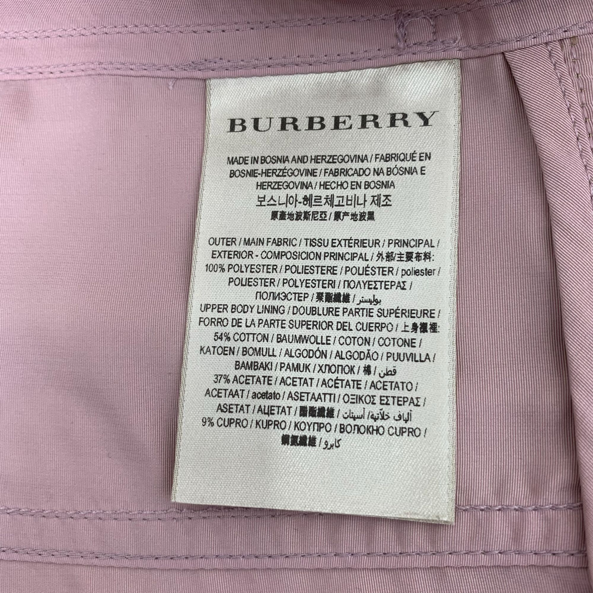 Burberry Burberry Brit Pink Hooded Double-Breasted Belted Short Trenc Size S / US 4 / IT 40 - 5 Thumbnail