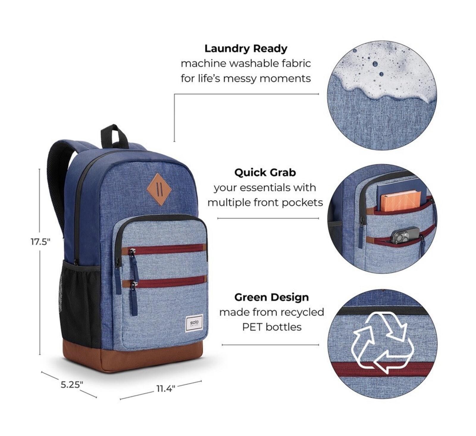 Salomon Solo New York RE: Fresh Blue Laptop Backpack NWT [2095] Size ONE SIZE - 6 Thumbnail