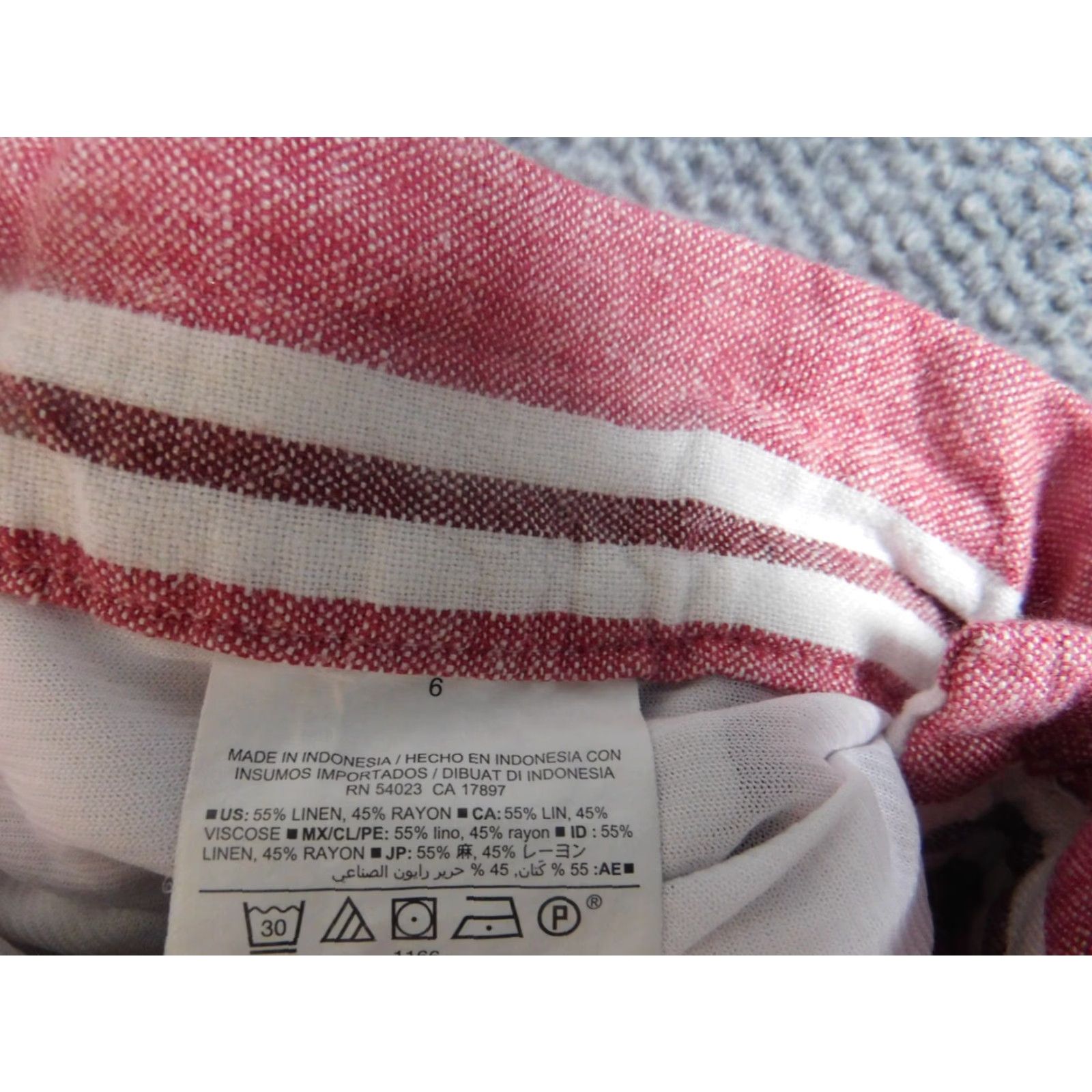 Old Navy Old Navy Womens Shorts 6 Pink Striped Linen Comfort Drawstring Chino Regular Waist 28in Womens Size 28" / US 6 / IT 42 - 6 Thumbnail