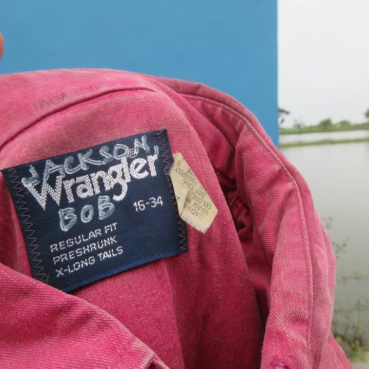 Vintage × Wrangler Vintage 70s Wrangler shirt Regular Fit red made in usa Size US L / EU 52-54 / 3 - 3 Thumbnail