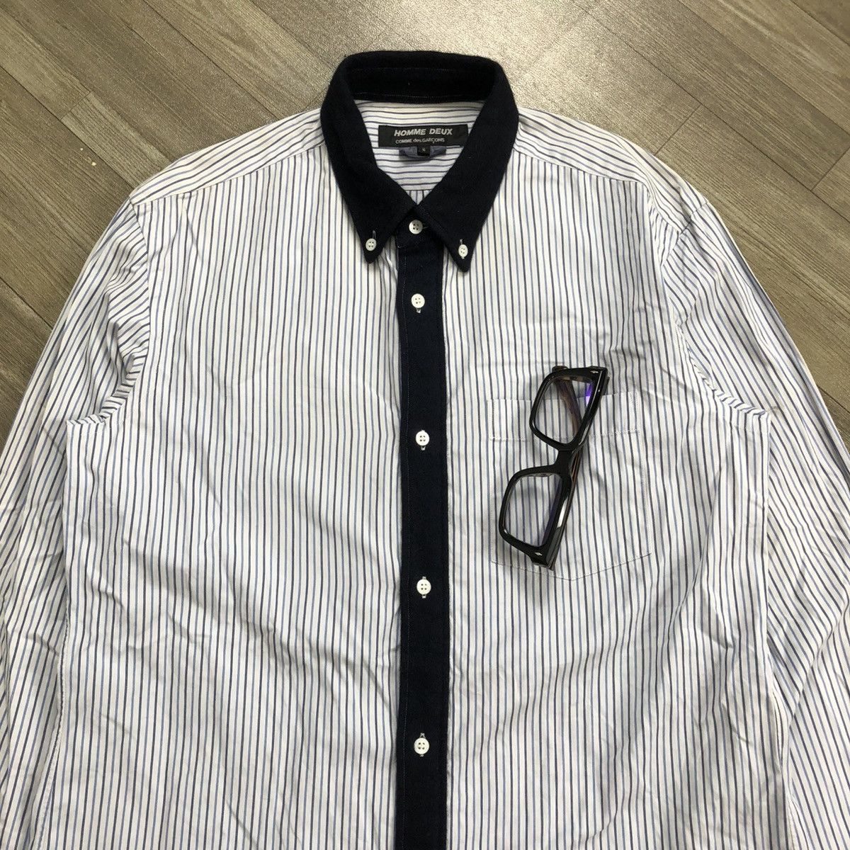 Comme des Garcons Homme Deux AW11 Comme des Garcons Homme Deux CDG Striped Shirt Designer Size US S / EU 44-46 / 1 - 3 Thumbnail