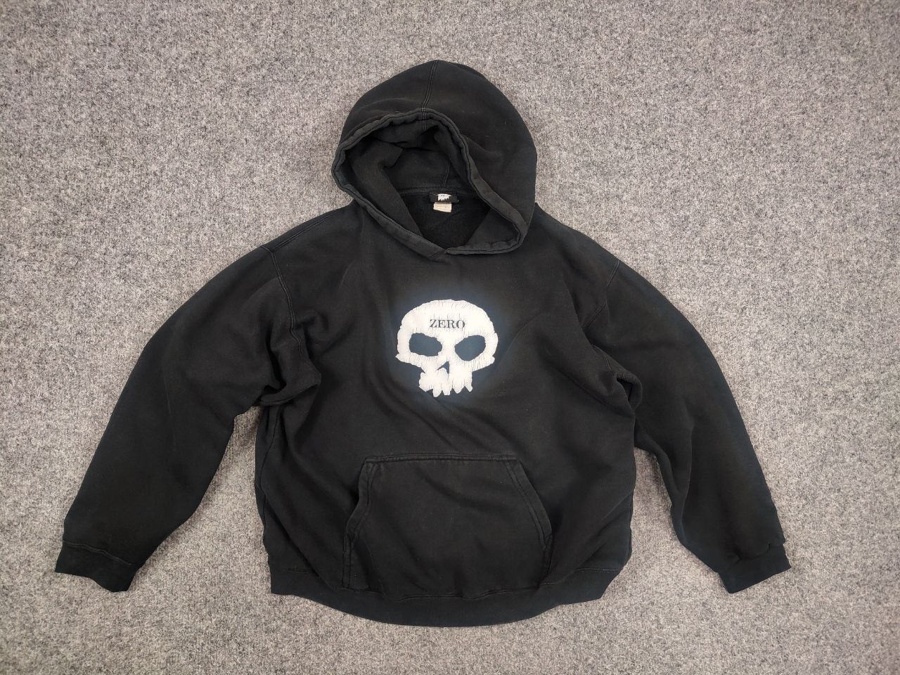 Japanese Brand Vintage 90's Zero Logo skateboards Distressed Faded Hoodie Size US XS / EU 42 / 0 - 9 Thumbnail