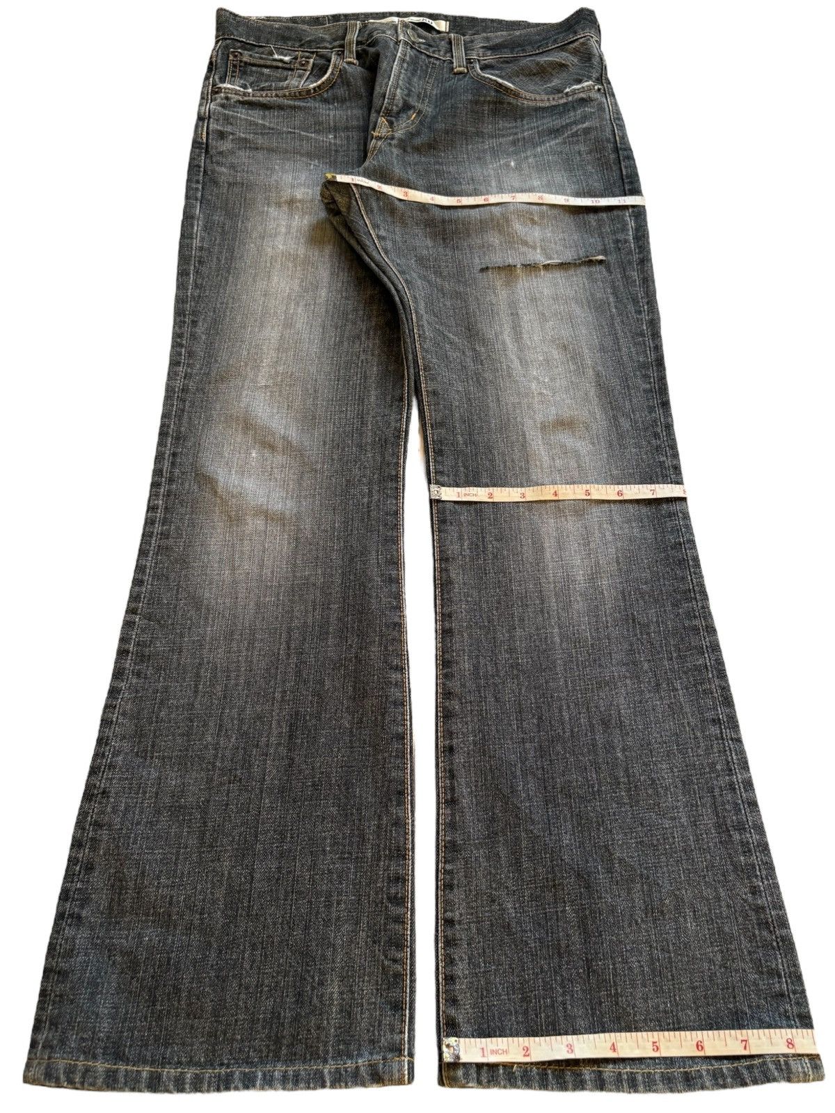 Edwin × Japanese Brand Exclusive Vintage Edwin Distressed Ripped Bootcut Flare Jean Size US 32 / EU 48 - 14 Thumbnail