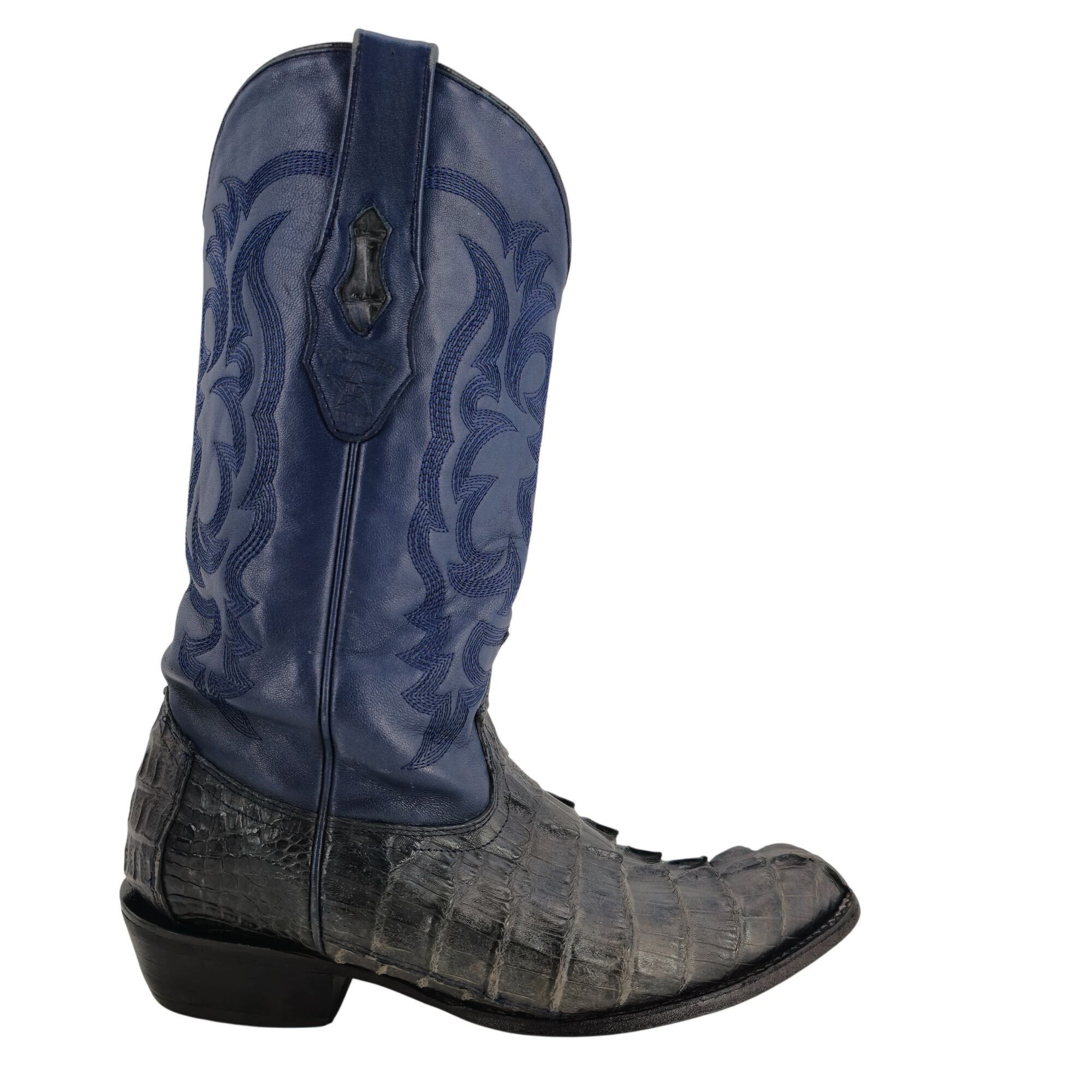 Los Altos Boots Los Altos Mens 10EE Blue Genuine Exotic Crocodile Leather Size US 10 / EU 43 - 1 Thumbnail