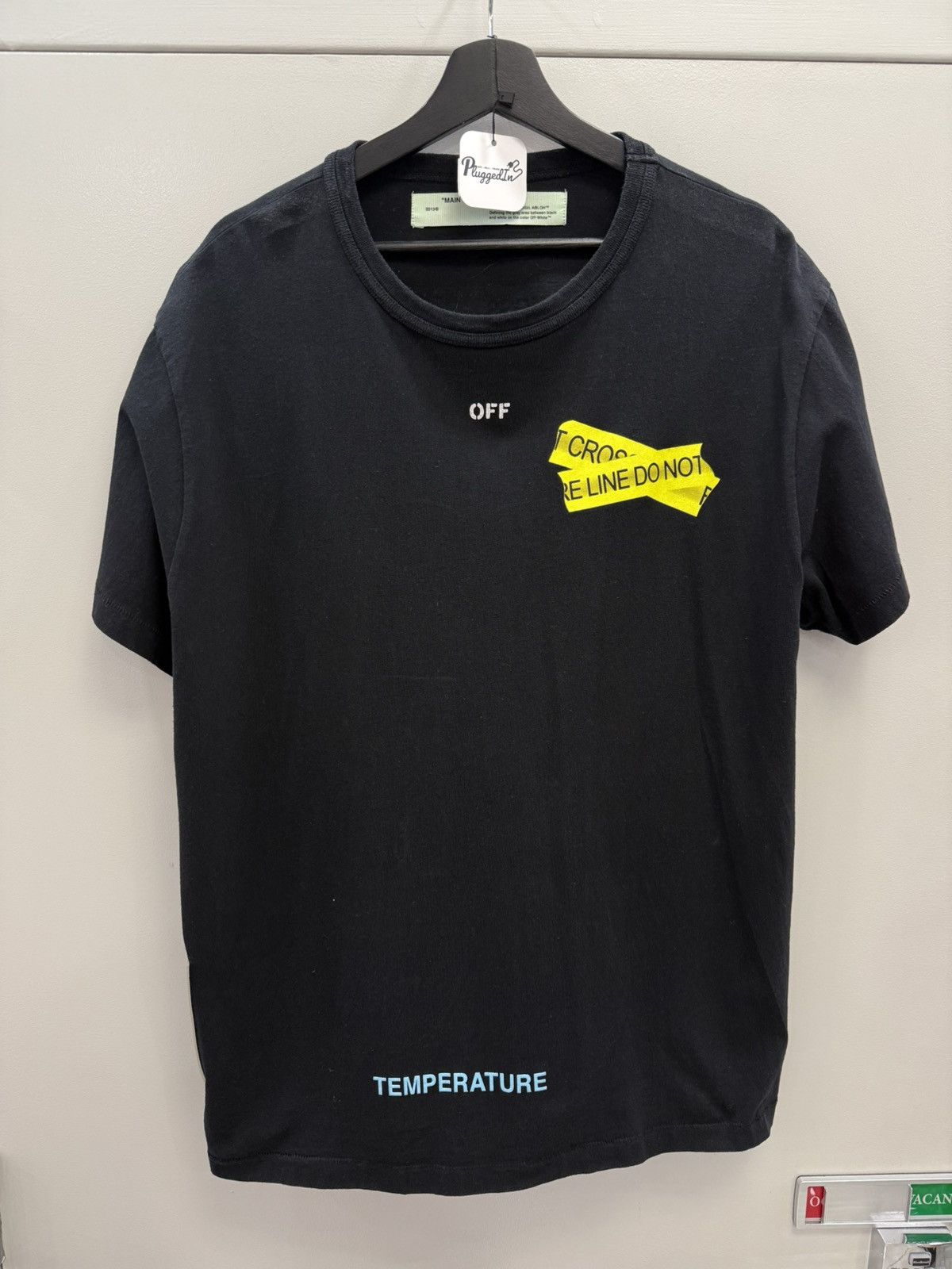 Off White Fire Tape Tee | Grailed