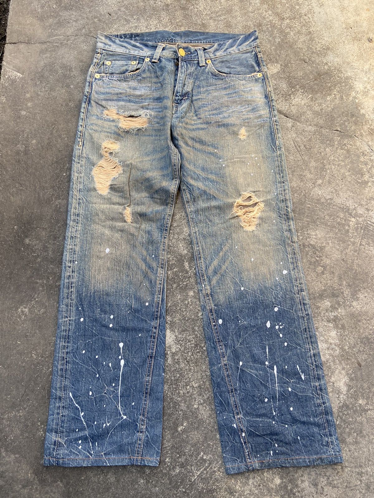 Denim & Co. Denim Craft Splash paint distressed denim Size US 32 / EU 48 - 1 Thumbnail
