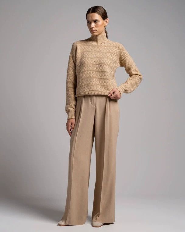 Loro Piana LORO PIANA Ms.Light beige silk wide leg pants Size 26" / US 2 / IT 38 - 8 Thumbnail