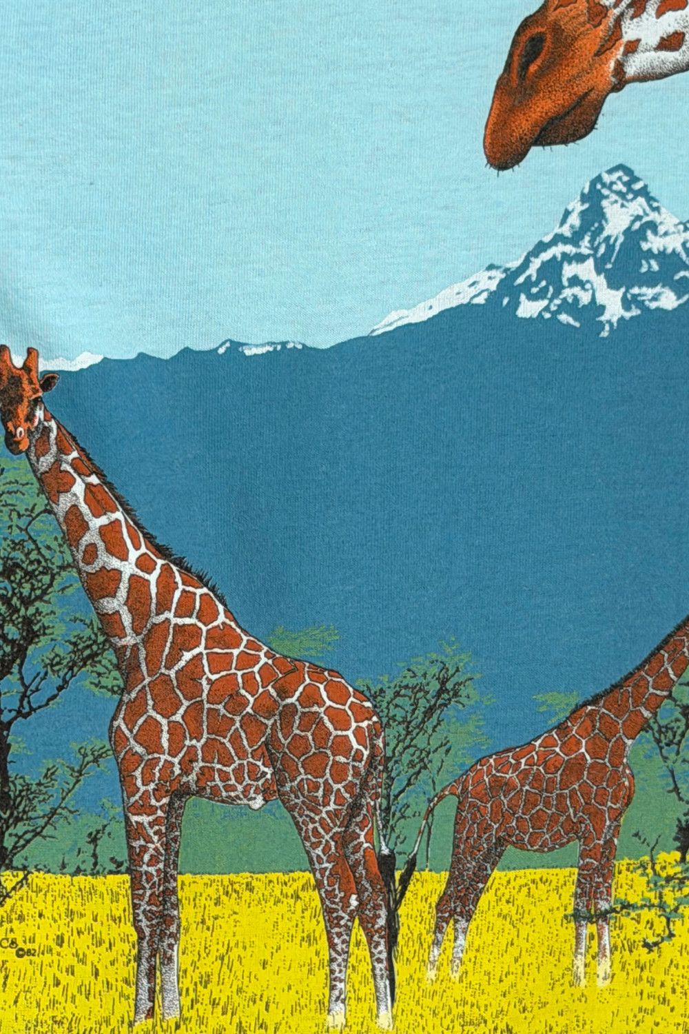 Vintage 1982 Harlequin NG Giraffe Tee - Double Sided Size US L / EU 52-54 / 3 - 12 Thumbnail