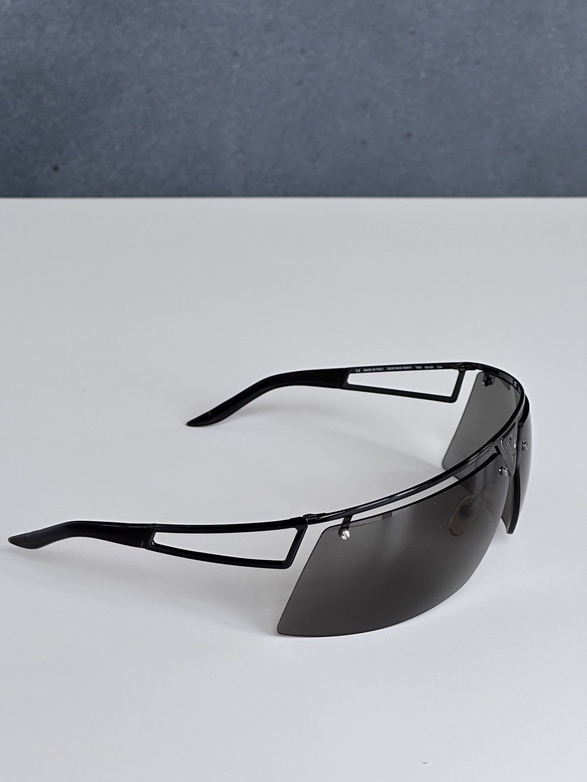 Dior DIOR Rave Party Shield Mask Oversized Black Sunglasses Y2K Size ONE SIZE - 6 Thumbnail