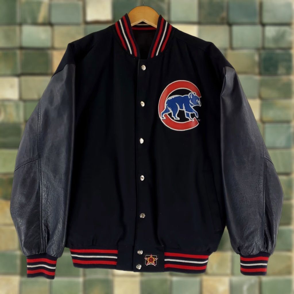 Hamilton VINTAGE Chicago Cubs Jeff Hamilton Wool Leather Reversible Bomber Jacket Blue Mens M Size US M / EU 48-50 / 2 - 1 Thumbnail