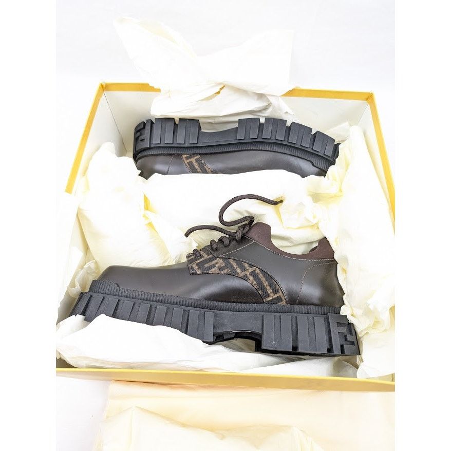 Fendi o1rshd1 Lace Up Fabric Calf Leather Boots Shoe in Multicolor Size US 10 / EU 43 - 21 Thumbnail