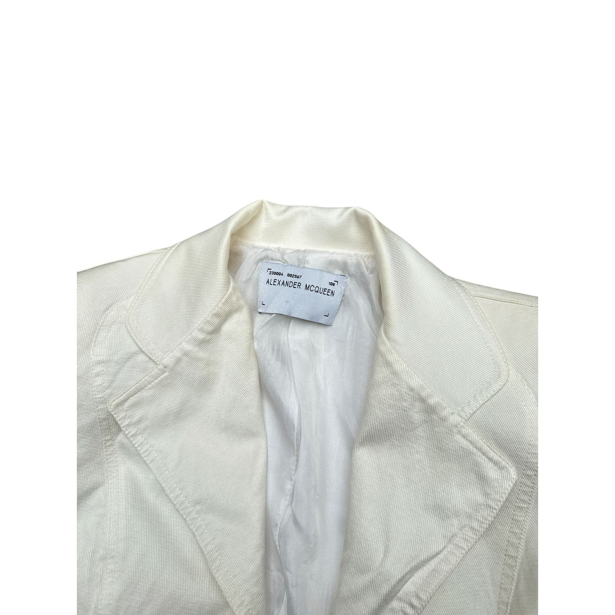 Alexander McQueen 1990s White Blazer Jacket Size M / US 6-8 / IT 42-44 - 5 Thumbnail