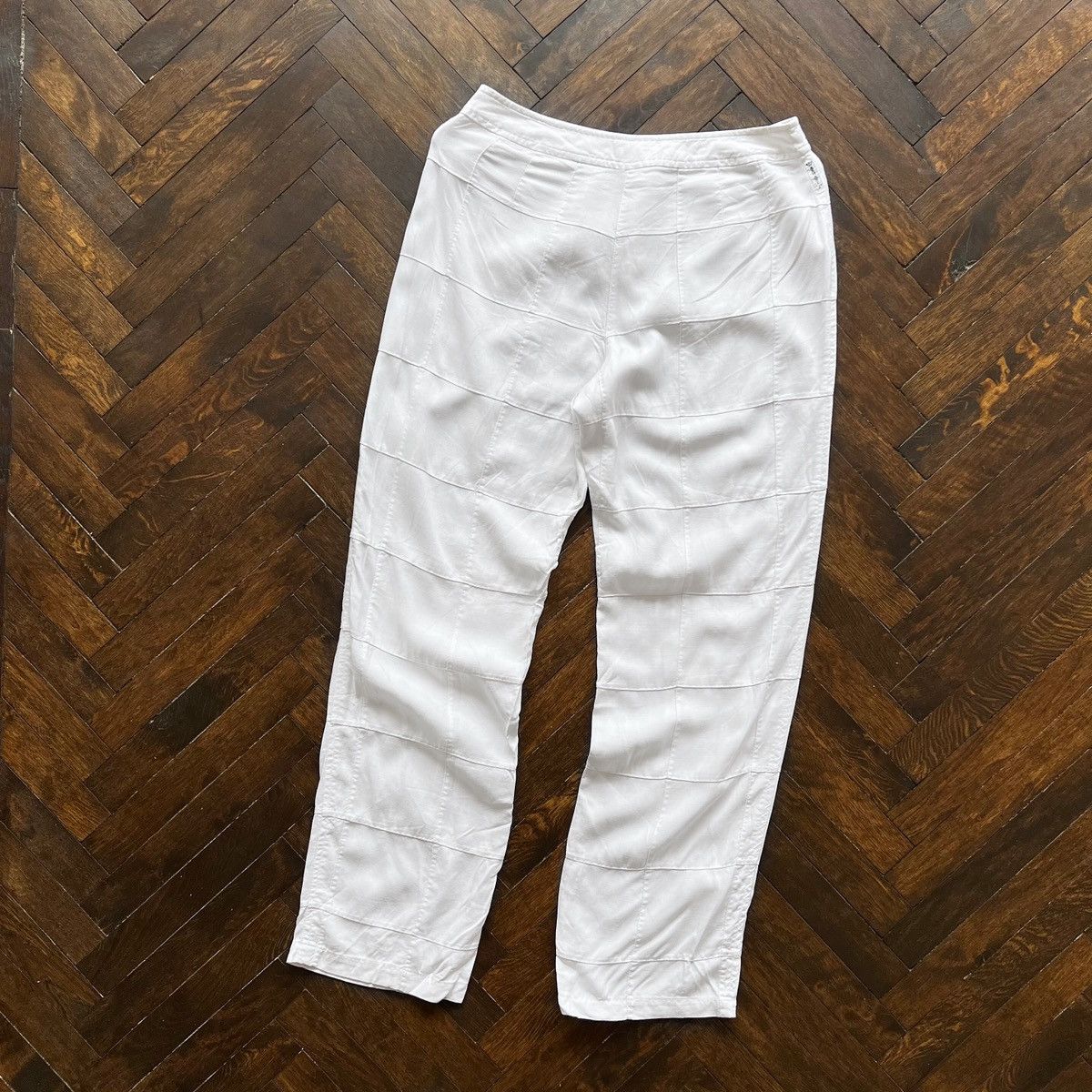 Armani × Vintage Armani Jeans Womens Vintage 90s White Viscose Linen Pants Size 27" / US 4 / IT 40 - 6 Thumbnail