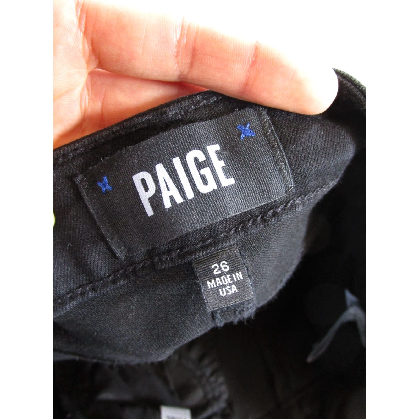 Paige Paige Pants Womens 26 Hoxton Ankle Shiny Black Stretch Twill Skinny Pants Size 26" / US 2 / IT 38 - 7 Thumbnail