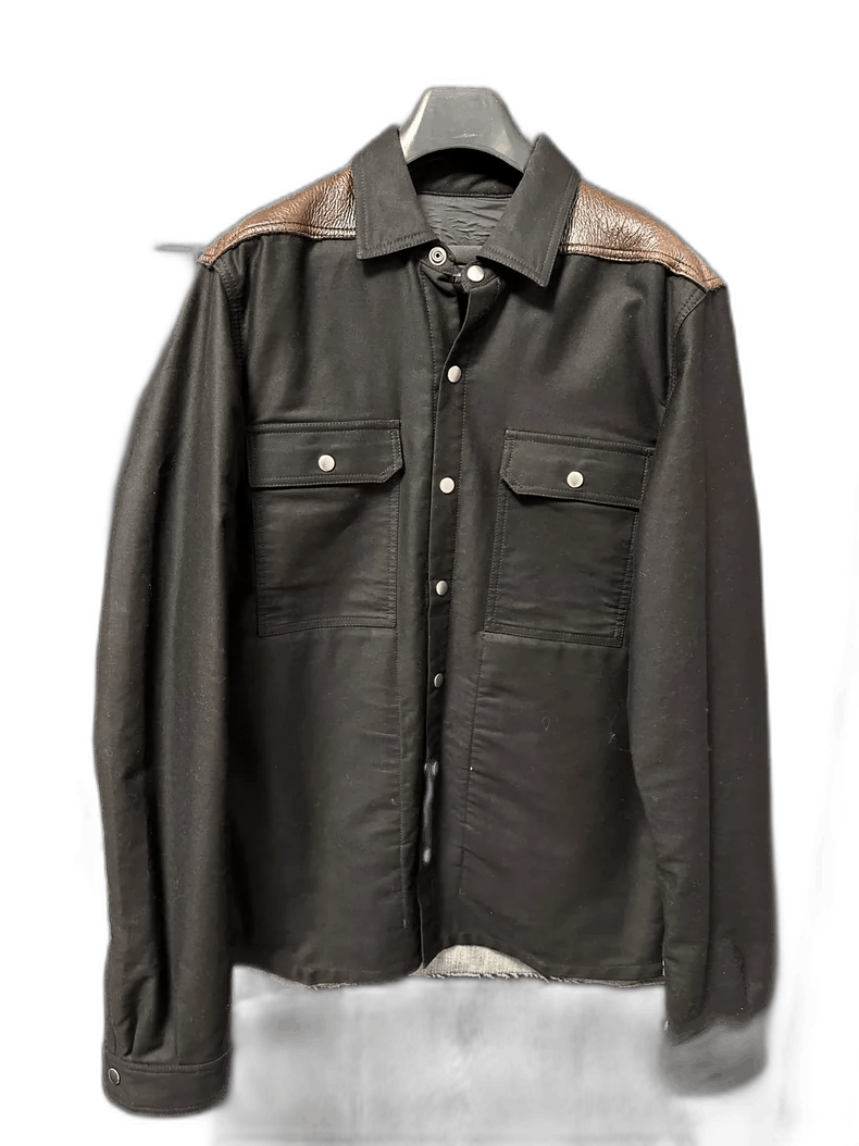 Rick Owens rick owens black paneled oversized shirt Size US L / EU 52-54 / 3 - 1 Thumbnail