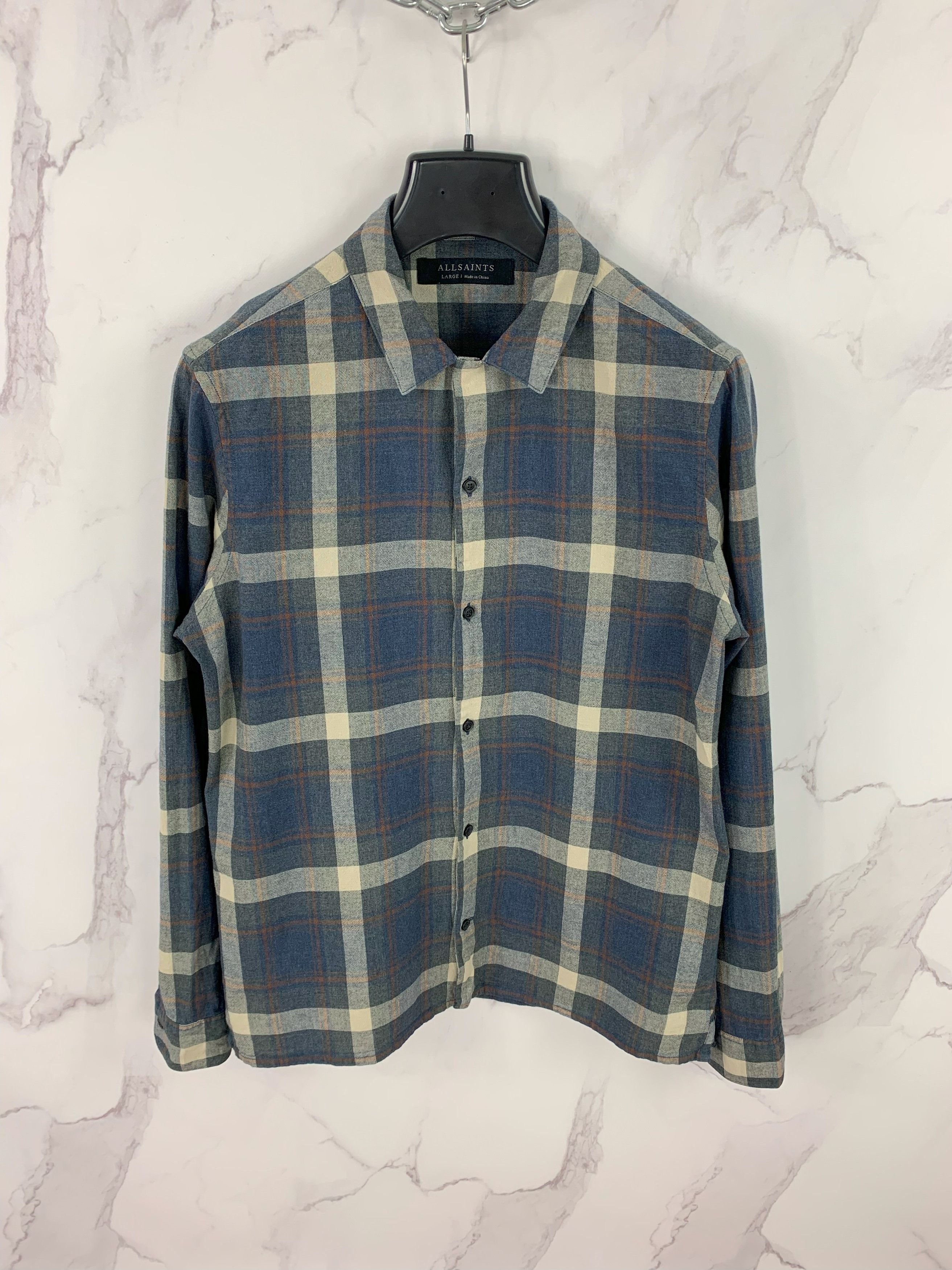 Allsaints AllSaints Shirt Lauderhill Long Sleeve Check Pattern Shirt L Size US L / EU 52-54 / 3 - 1 Thumbnail