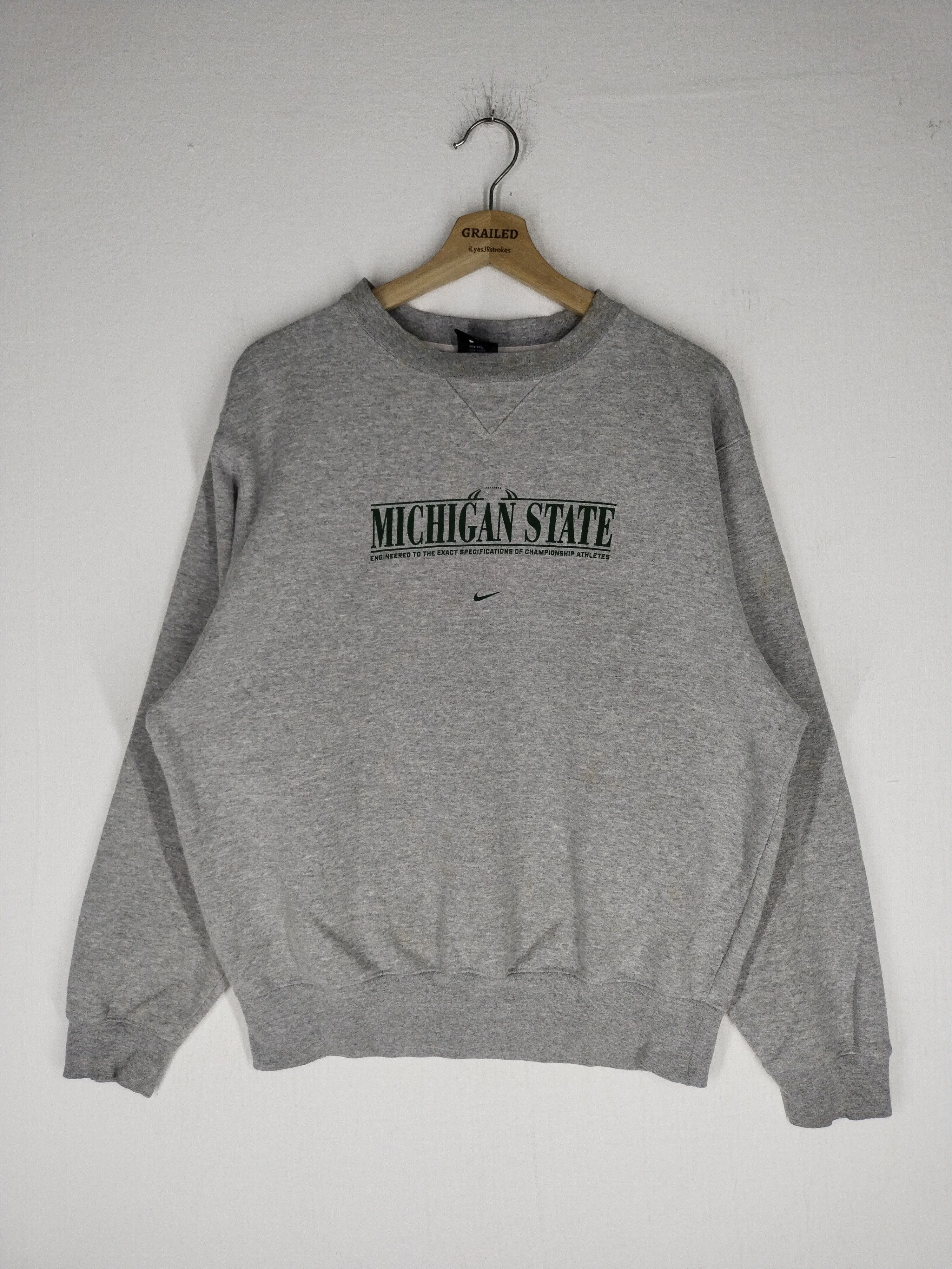 Nike × Vintage Vintage Nike Michigan State Senter Logo Sweatshirt Size US M / EU 48-50 / 2 - 1 Thumbnail