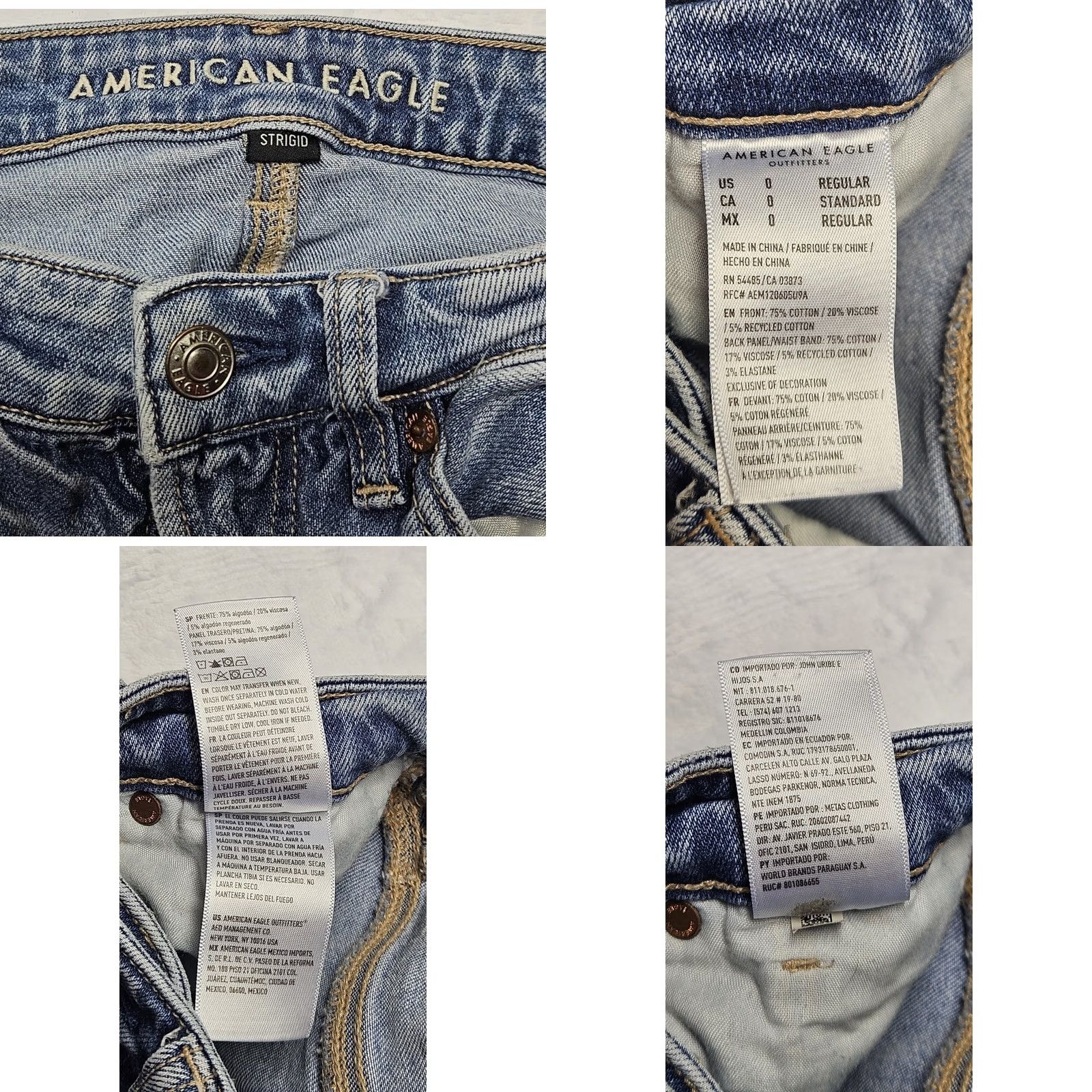 Vintage VINTAGE? No. American Eagle Jeans Shirt? Size 25" / US 0 / IT 36 - 8 Thumbnail
