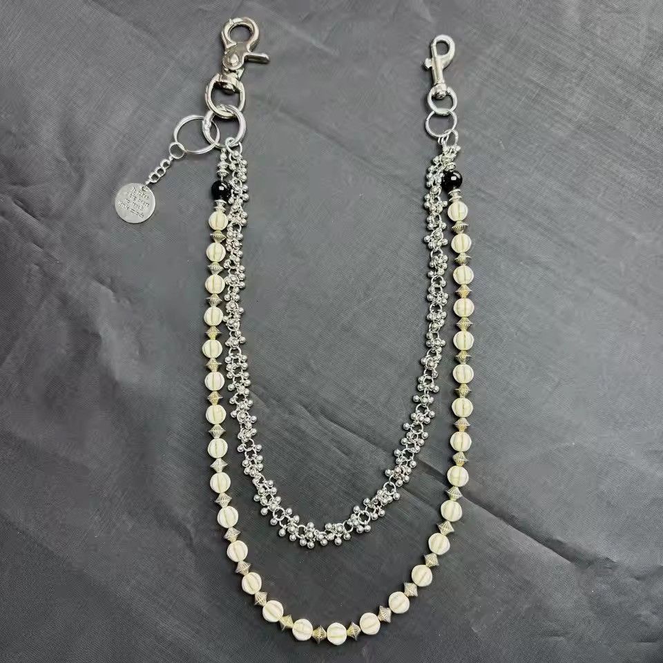 Jewelry Double Layered Gemstone Wallet Chain, Pants Chain Size ONE SIZE - 3 Thumbnail
