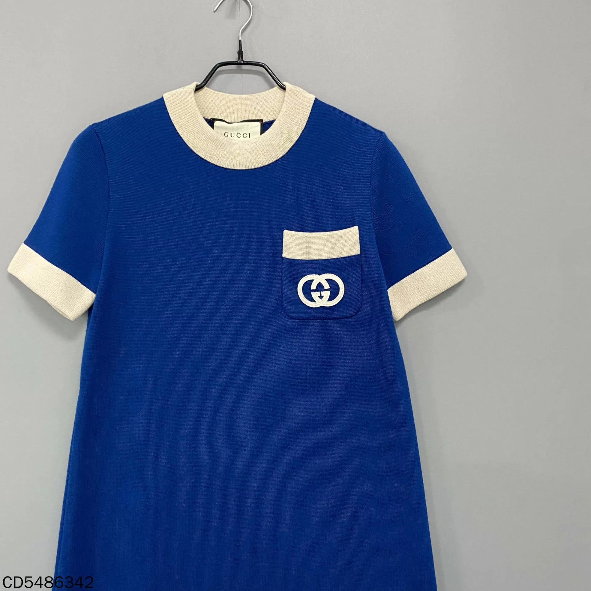 Gucci GUCCI Double G Blue Knit Dress Women's Size S / US 4 / IT 40 - 2 Thumbnail
