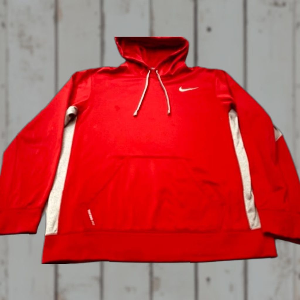 Nike Nike Hoodie Mens Large Red Gray Trim Therma-FIT KO 2.0 Fleece Sweatshirt Size US L / EU 52-54 / 3 - 1 Thumbnail
