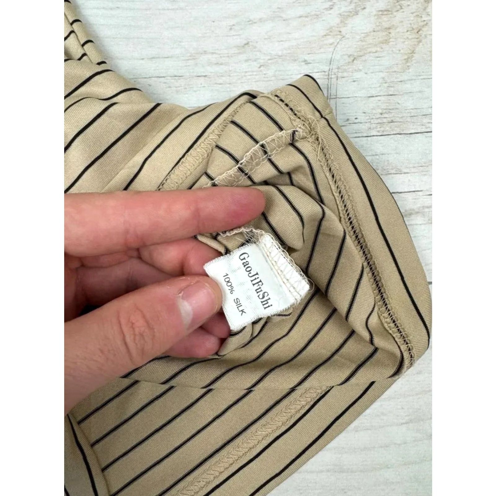Yves Saint Laurent VINTAGE Saint Laurent YSL Silk Polo Shirt Striped 90s Men 2XL Beige Polo Men 2XL Beige Logo 90s Vintage Size US XXL / EU 58 / 5 - 7 Thumbnail