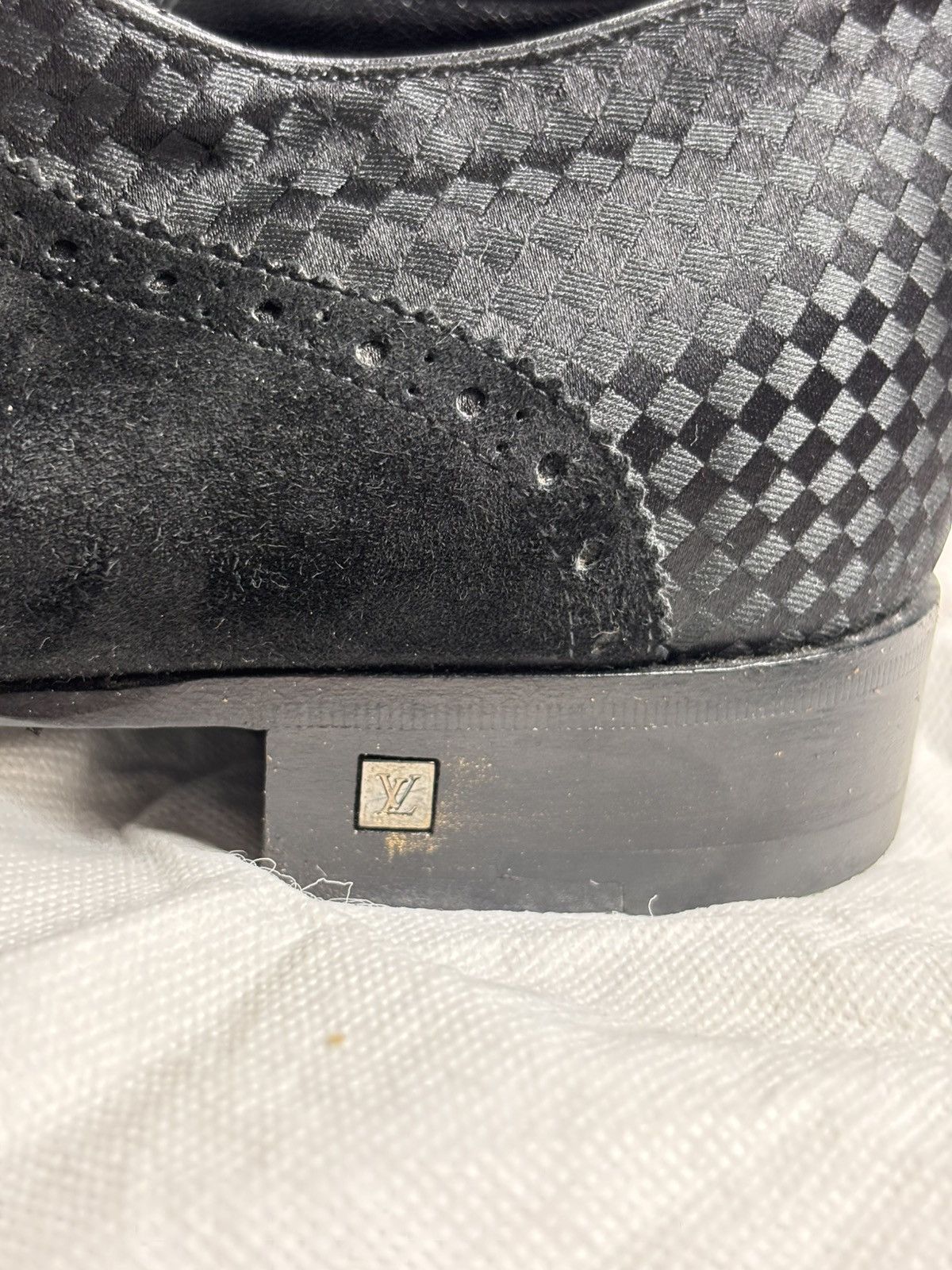 Louis Vuitton Louis Vuitton Damier Satin Patent & Suede Mens Shoes Size US 8 / EU 41 - 12 Thumbnail