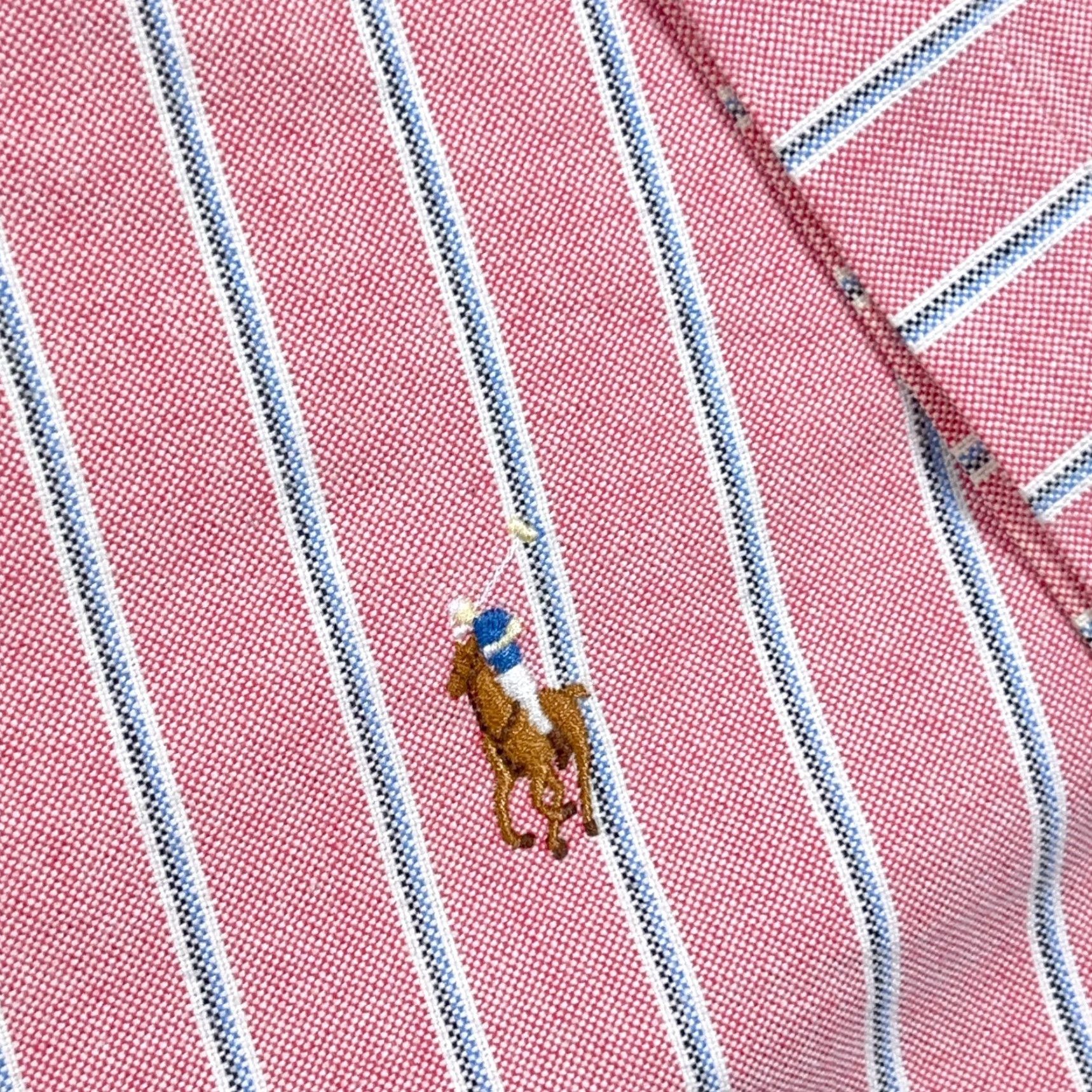 Ralph Lauren Ralph Lauren Oxford Shirt Men XL Pink Blue Striped Button Up OCBD Shirt Size US XL / EU 56 / 4 - 4 Thumbnail