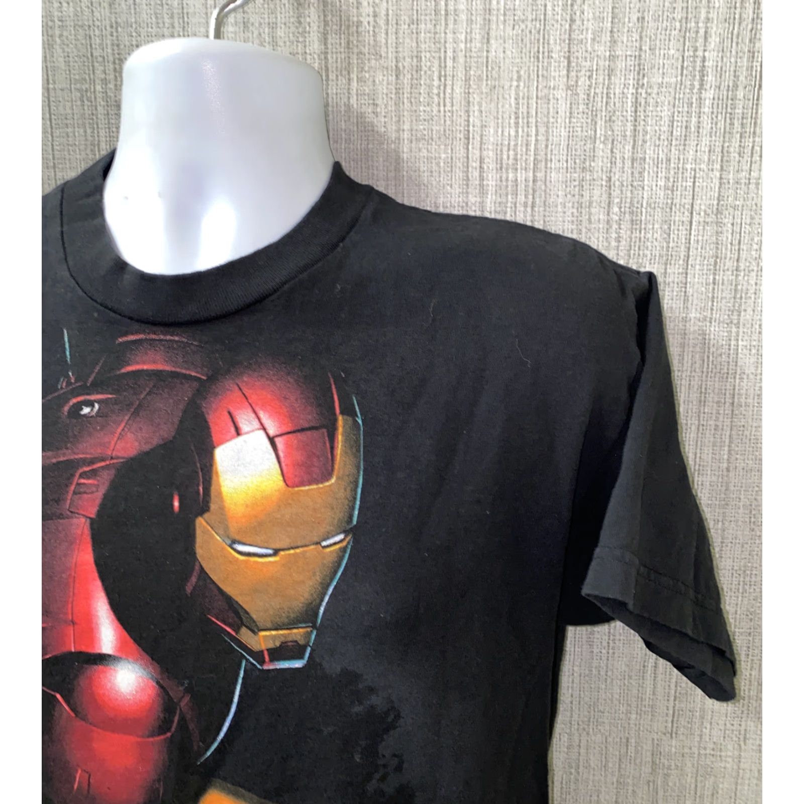 Vintage VINTAGE Iron Man T-Shirt Men Short Sleeve Size M Black Graphic 2008 Regular Cotton Size US M / EU 48-50 / 2 - 2 Thumbnail