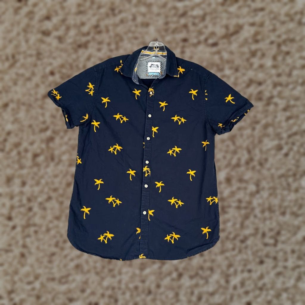 Vintage Denim & Flower Shirt Men Small Blue Palm All Over Print Hawaiian Camp 100% Rayon Size US S / EU 44-46 / 1 - 1 Thumbnail