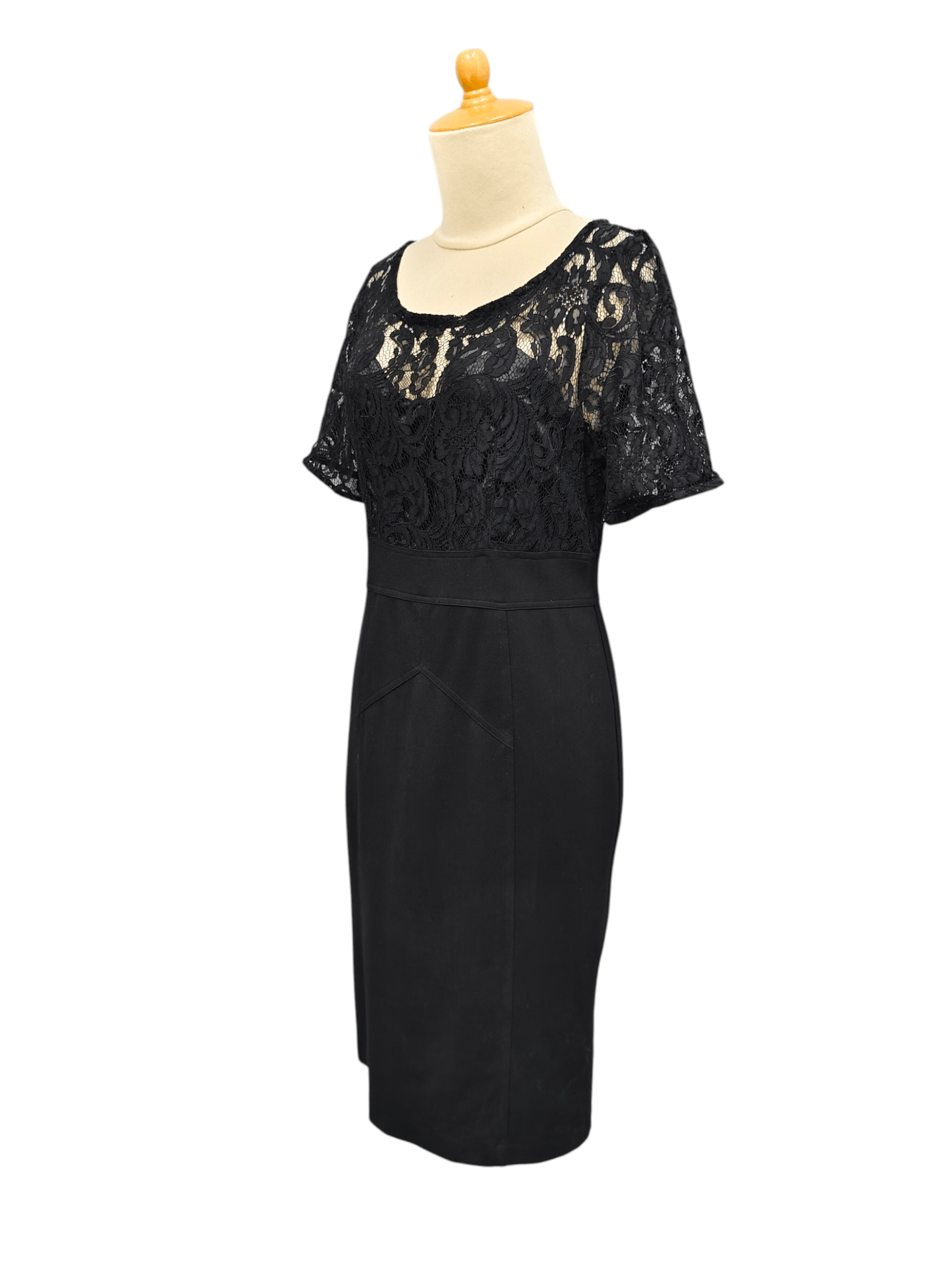 Burberry 00s Burberry- Floral Lace Panel Bodice Gothic Romantic Dress Size M / US 6-8 / IT 42-44 - 3 Thumbnail