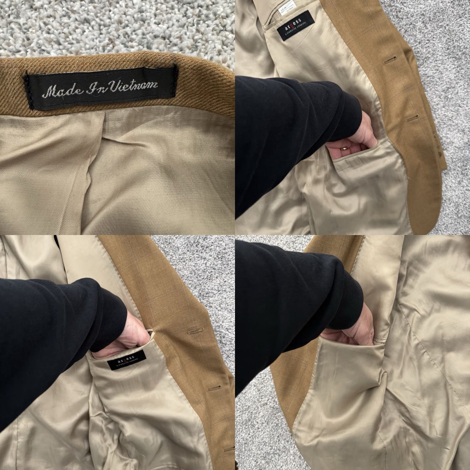 Vintage VINTAGE Axcess Suit Coat Mens 44L Blazer Single-Breasted Notch 3-Button 42 Chest Brown Formal Size 44R - 8 Thumbnail
