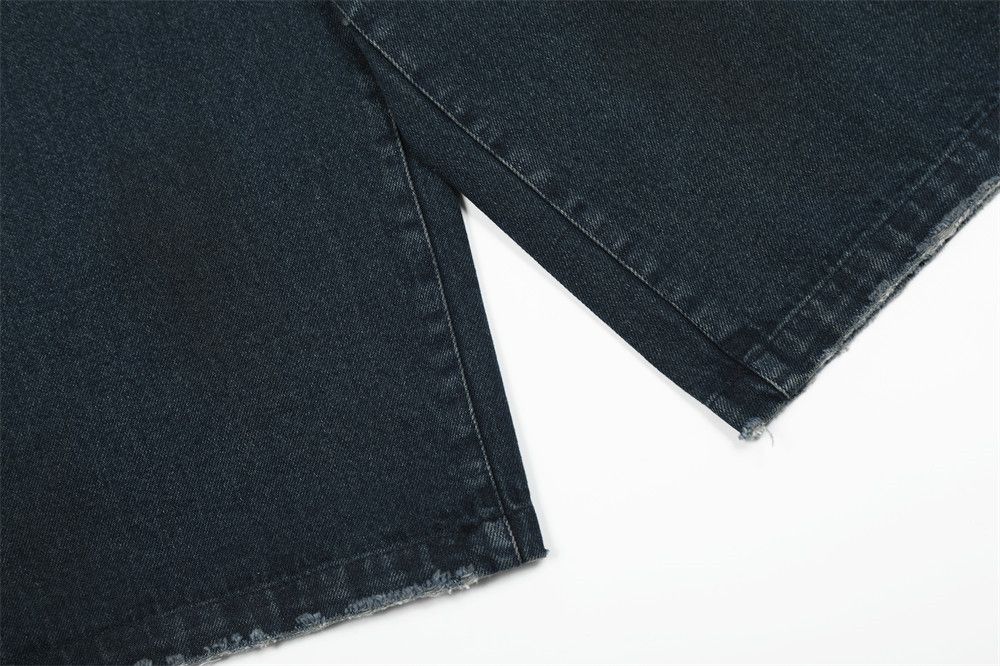 Japanese Brand × Jean Men's loose distressed washed straight denim shorts Size US 32 / EU 48 - 5 Thumbnail