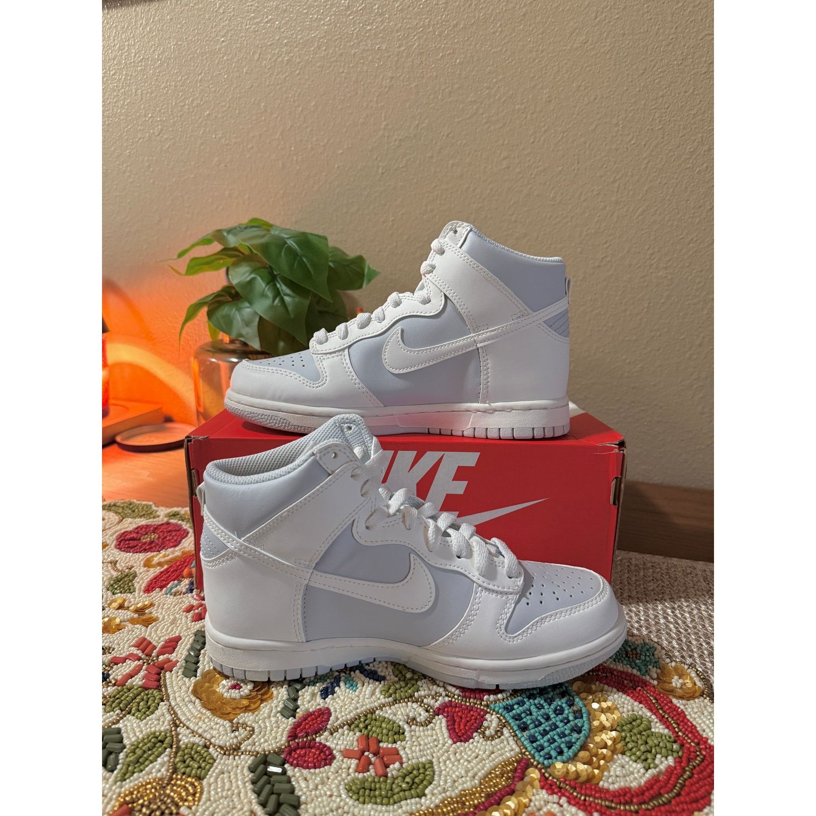 Nike Nike Dunk High GS Summit White Football Grey Pure Platinum Size US 5 / EU 37 - 2 Thumbnail