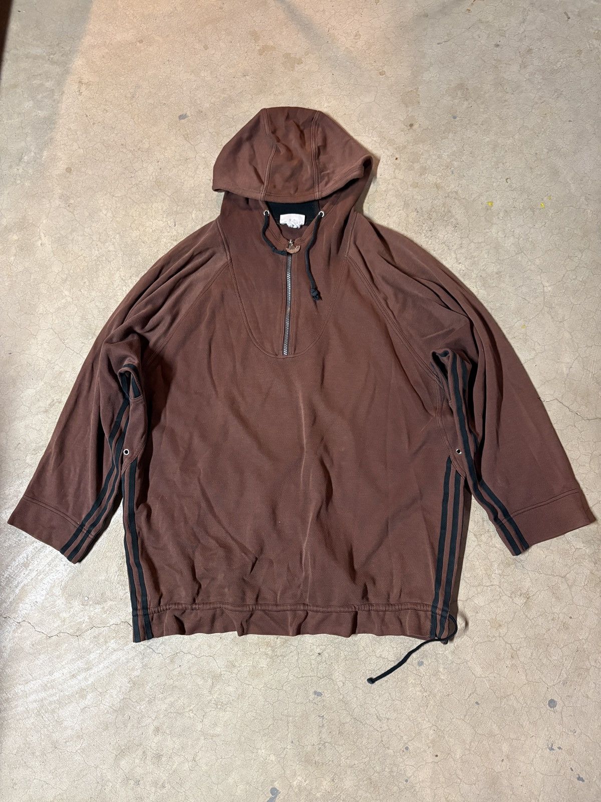 Adidas VTG 80’s Adidas Originals Oversized Kanye Style Hoodie Brown Size US L / EU 52-54 / 3 - 1 Thumbnail