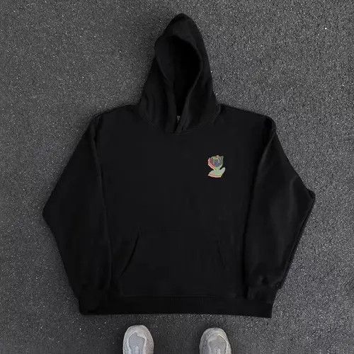 VIBE Vintage Street Hip Hop Pixel Flower Print Hooded Sweatshirt Size US XL / EU 56 / 4 - 6 Thumbnail