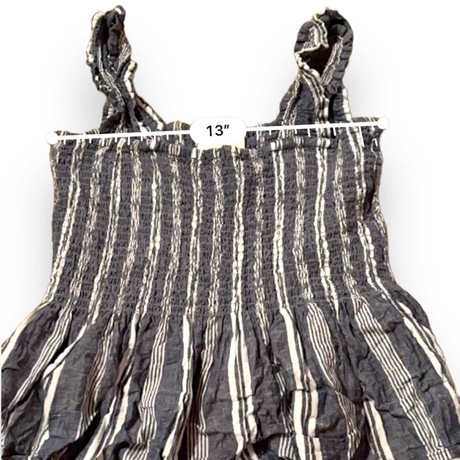 Anthropologie Anthropologie Maeve Schuyler Smocked Blue & White Top Sz M Size M / US 6-8 / IT 42-44 - 6 Thumbnail