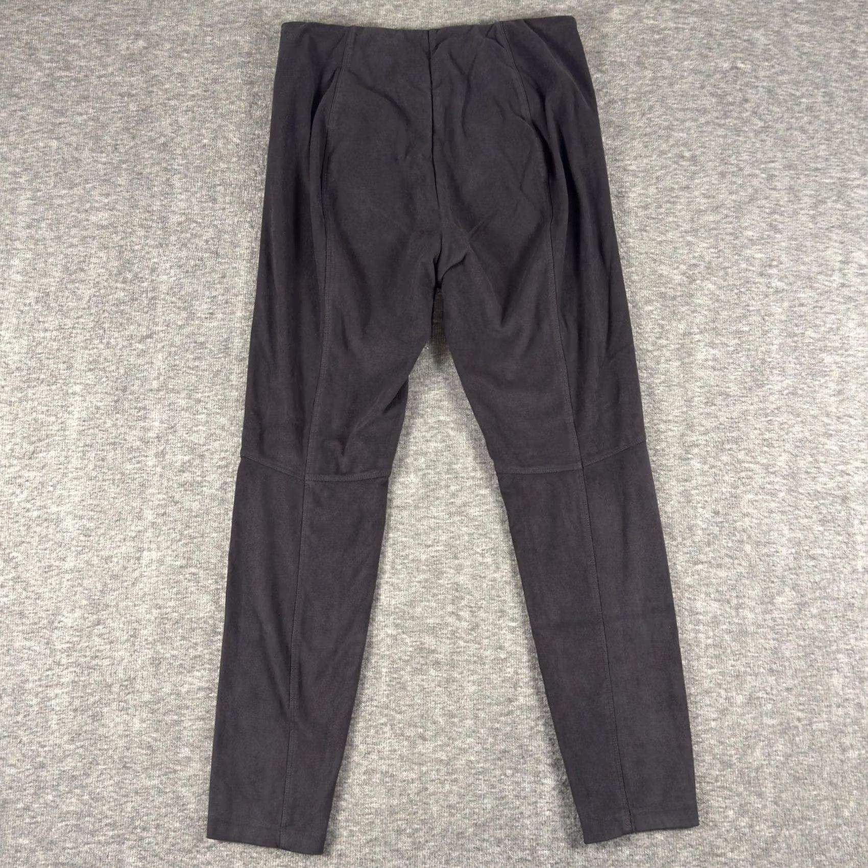 Vintage Lysse Pants Womens Medium Black Faux Suede Leggings High Rise Stretch Pull On Size 32" / US 10 / IT 46 - 4 Thumbnail
