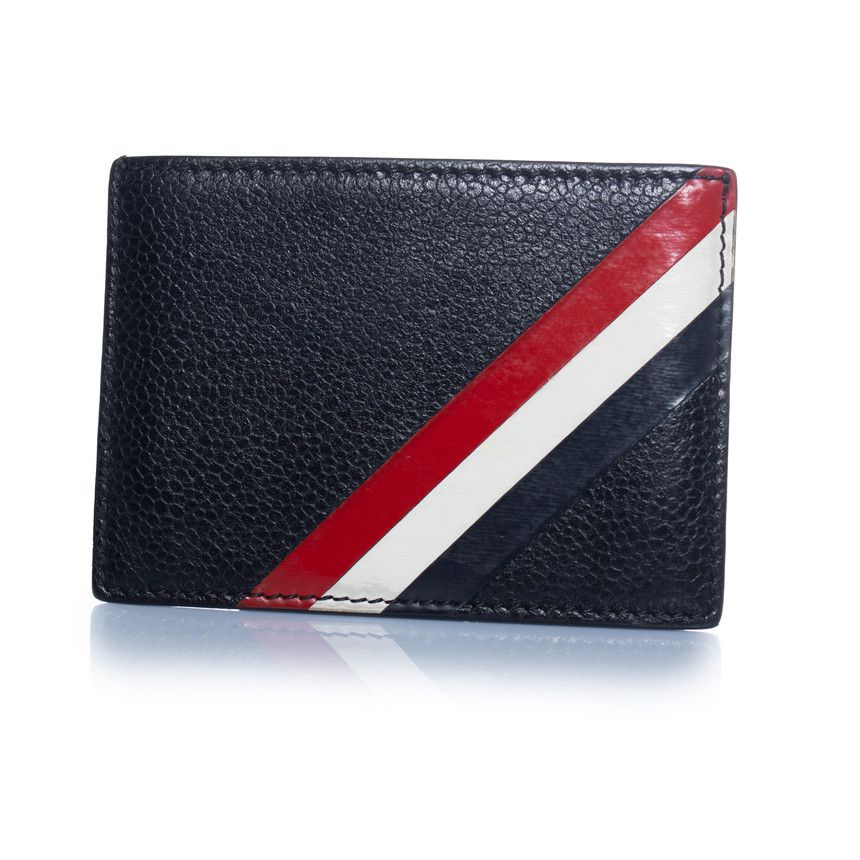 Thom Browne, black leather card holder