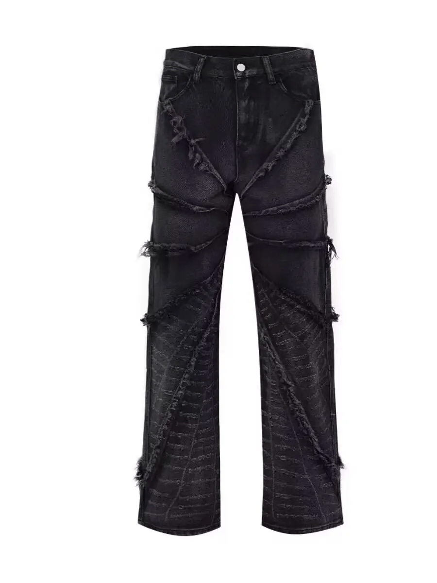 Japanese Brand × Jean Vintage Heavy Duty Fringed Straight Leg Jeans Size US 34 / EU 50 - 5 Thumbnail