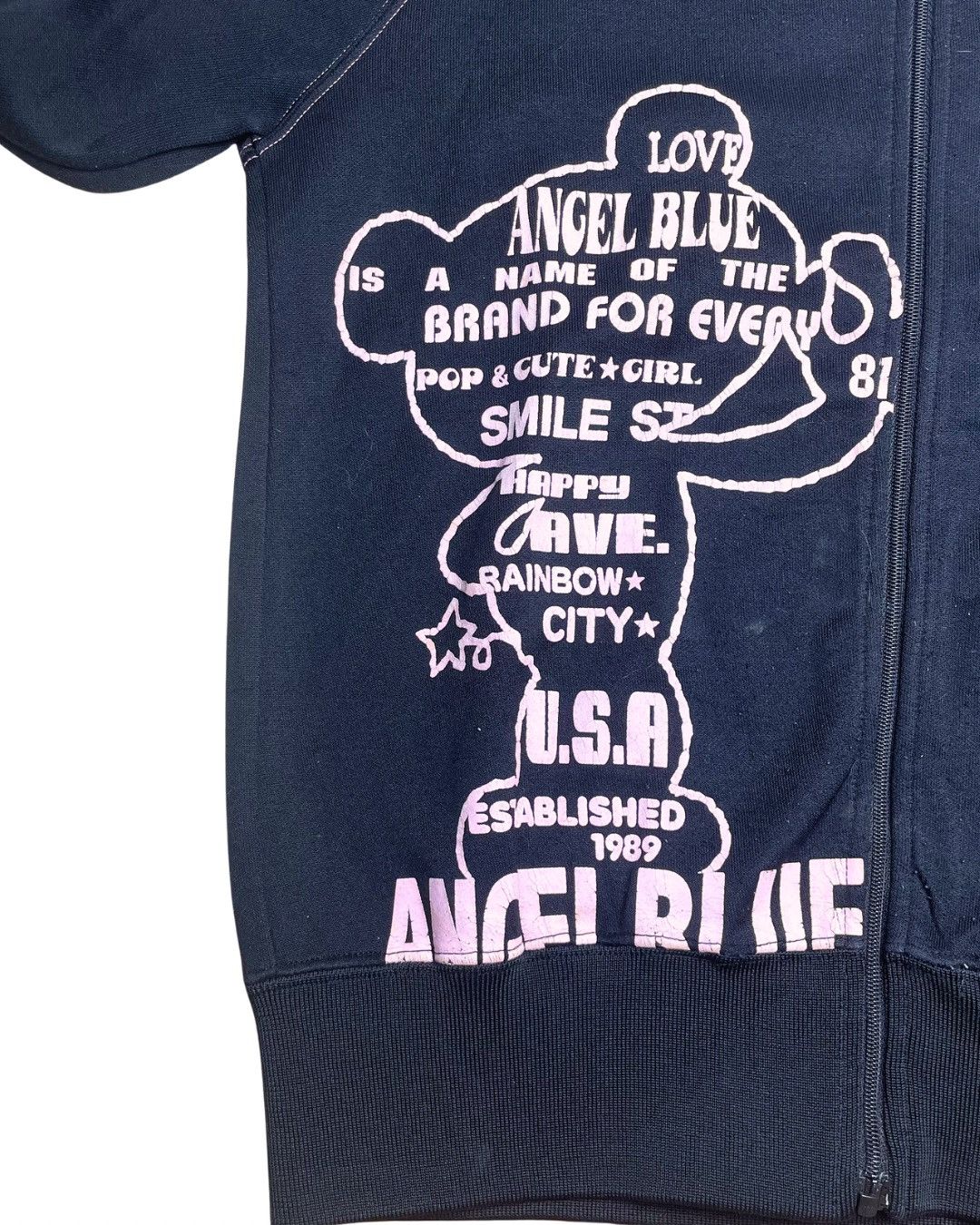Angel Blue Angel Blue Nakamurakun Pink on Black Typography Track Jacket Size S / US 4 / IT 40 - 6 Thumbnail