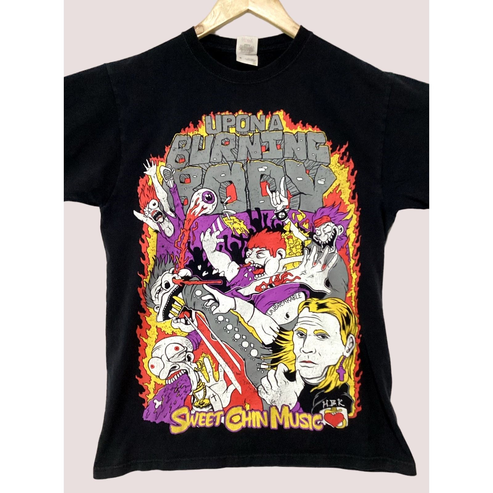 Fruit Of The Loom VINTAGE Upon A Burning Body Shirt Mens Medium Black Metalcore Band Tee Dont F With Texas Size US M / EU 48-50 / 2 - 1 Thumbnail