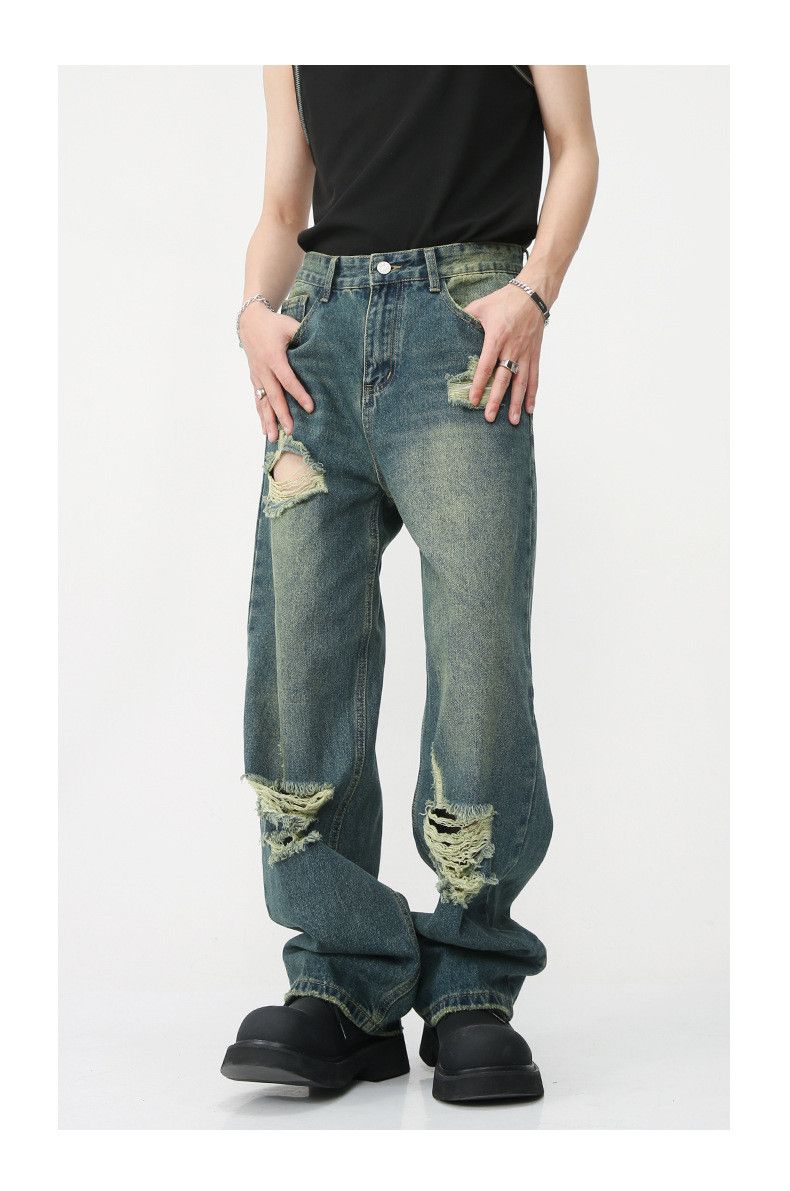 Japanese Brand Japanese retro loose hip-hop trendy ripped jeans Size US 32 / EU 48 - 2 Thumbnail